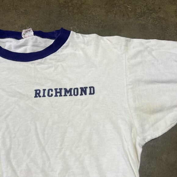 Vintage 60s University of Richmond White Champion Ringer - Picture 2 of 3